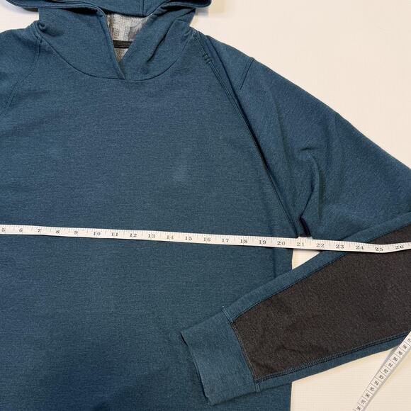 Lululemon Hoodie Mens Large Blue Gray Reversible Raglan Pullover Athletic Tech - Picture 7 of 10